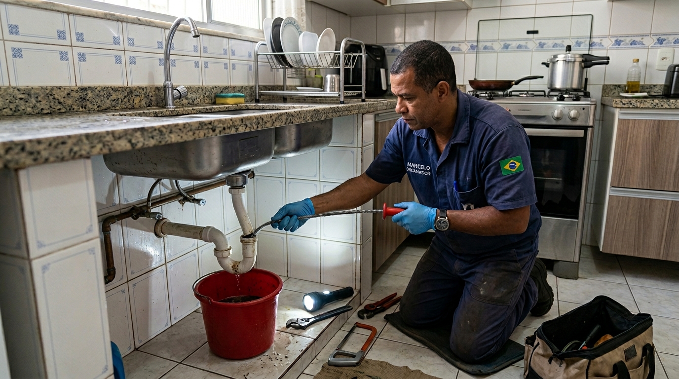 Desentupimento de canos com equipamento em Macaé‑RJ