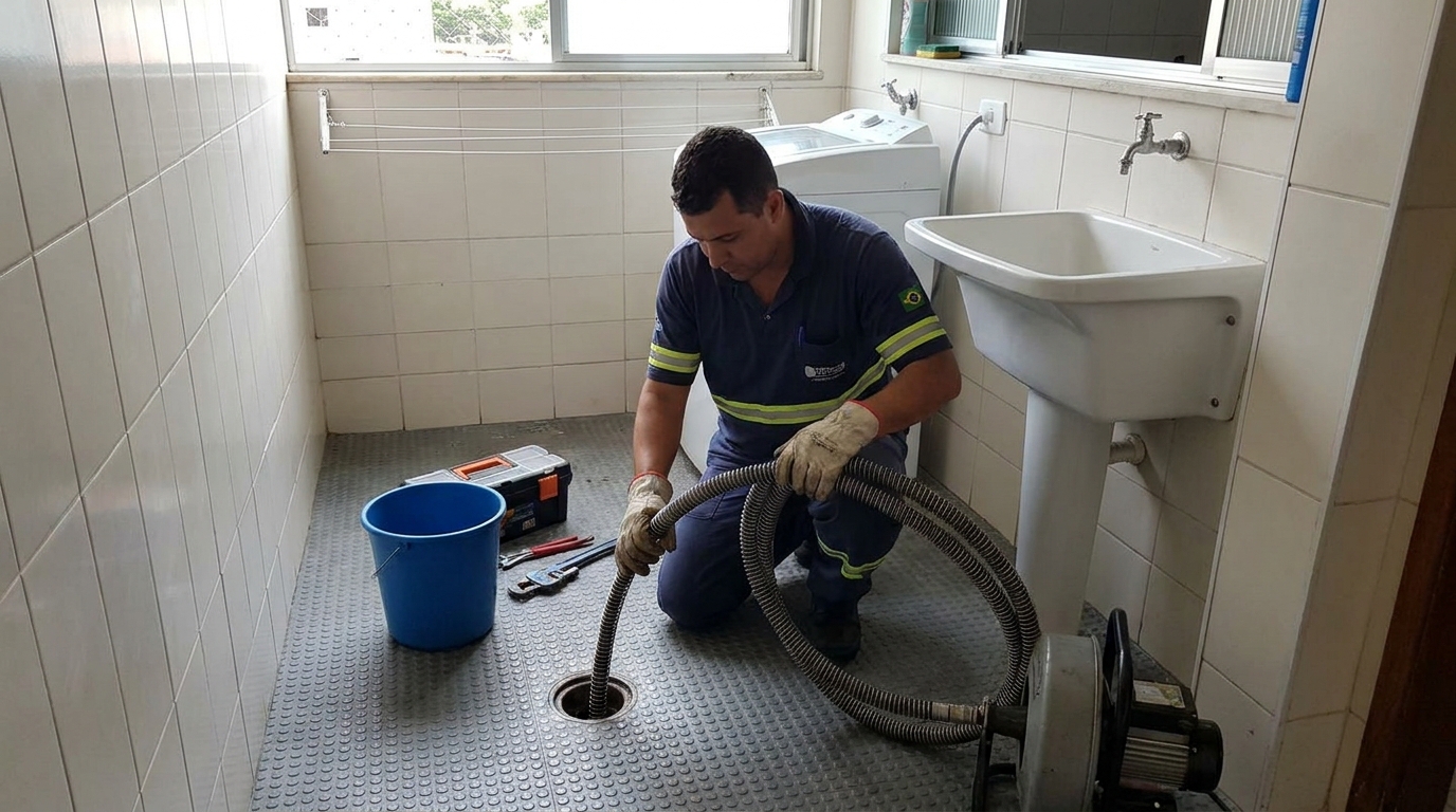 Desentupimento de ralo residencial em Canoas‑RS